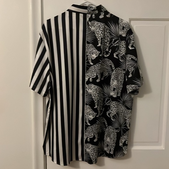 Leopard Stripe Hawaiian Bowling Shirt - Picture 2 of 3